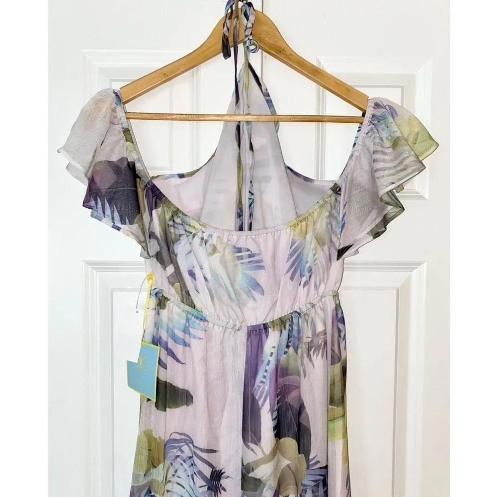 CeCe by Cynthia Steffe Tropical Cold Shoulder Maxi Dress NWT Size 2 (XS)